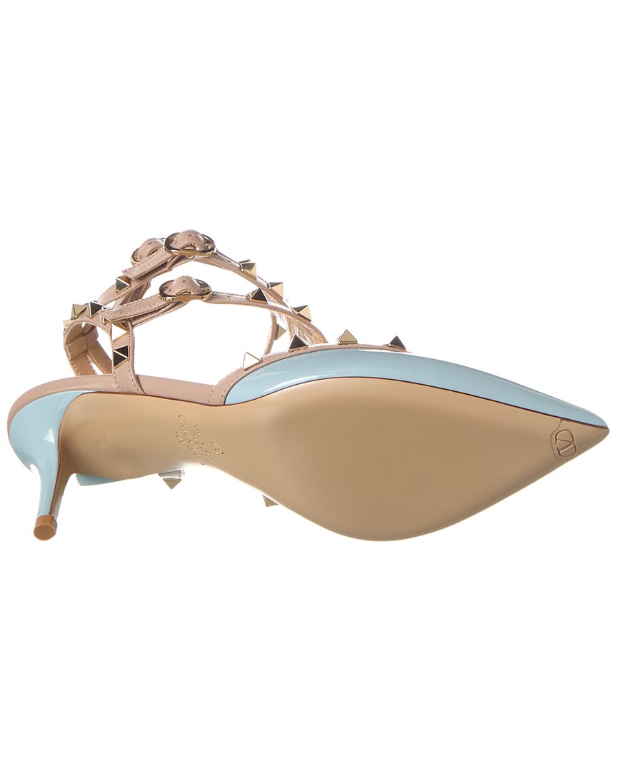 Valentino Rockstud Caged 65 Patent Ankle Strap Pump