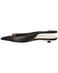 Valentino Vlogo Signature Leather Slingback Pump