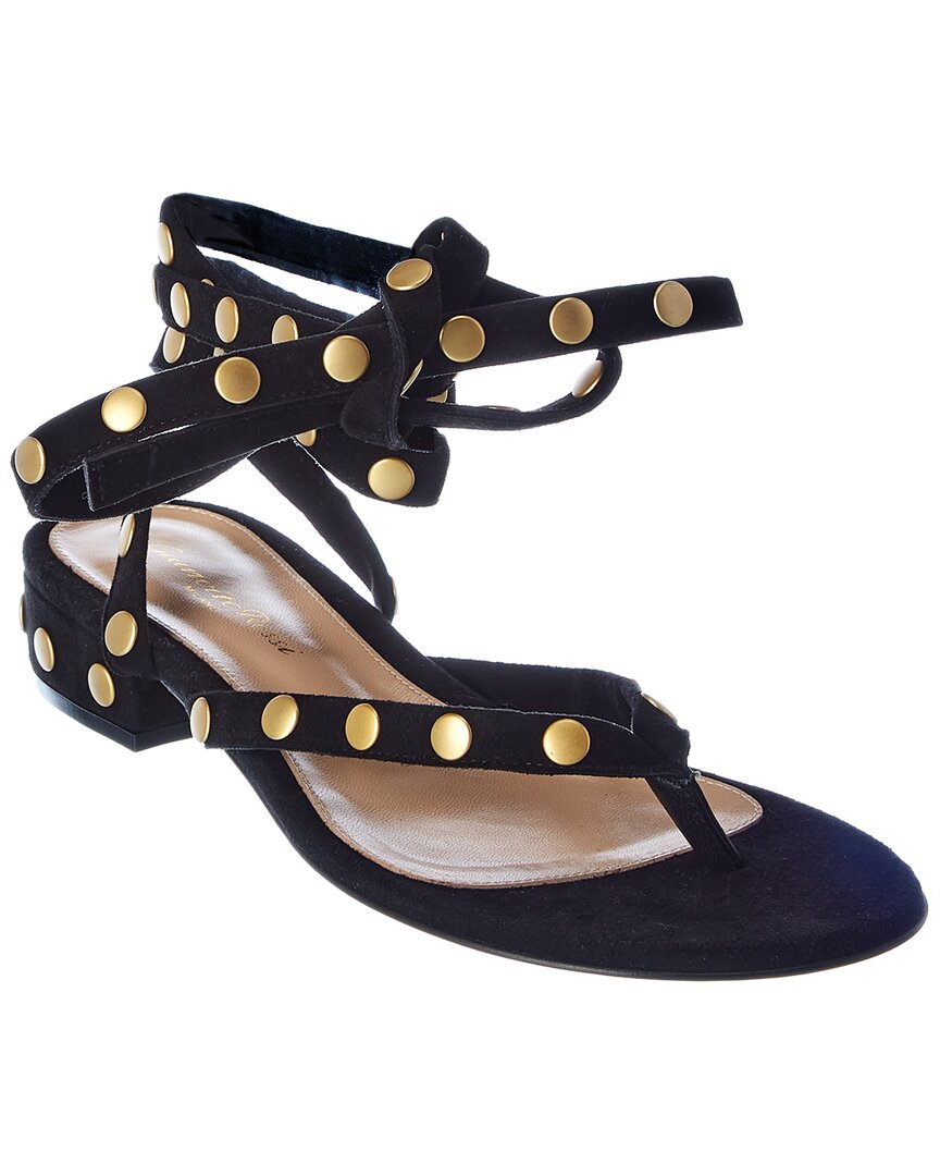Gianvito Rossi Studded 20 Suede Sandal Black