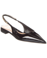Gucci Signoria Patent Slingback Flat Black