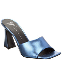 Giuseppe Zanotti Solhene 85 Leather Sandal Blue 36