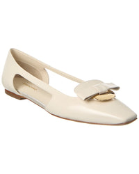 Ferragamo Terea Leather Flat White