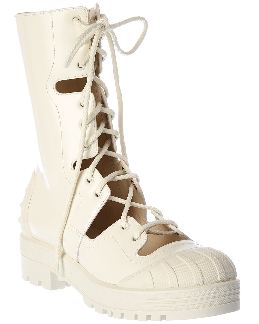 Dior Dioriron Leather Tall Boot White
