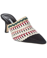 Manolo Blahnik Alo 70 Suede Mule