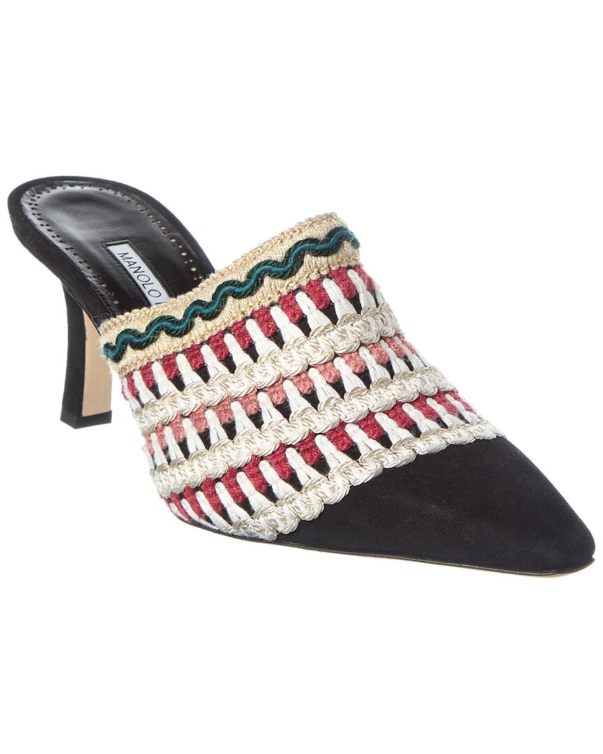 Manolo Blahnik Alo 70 Suede Mule
