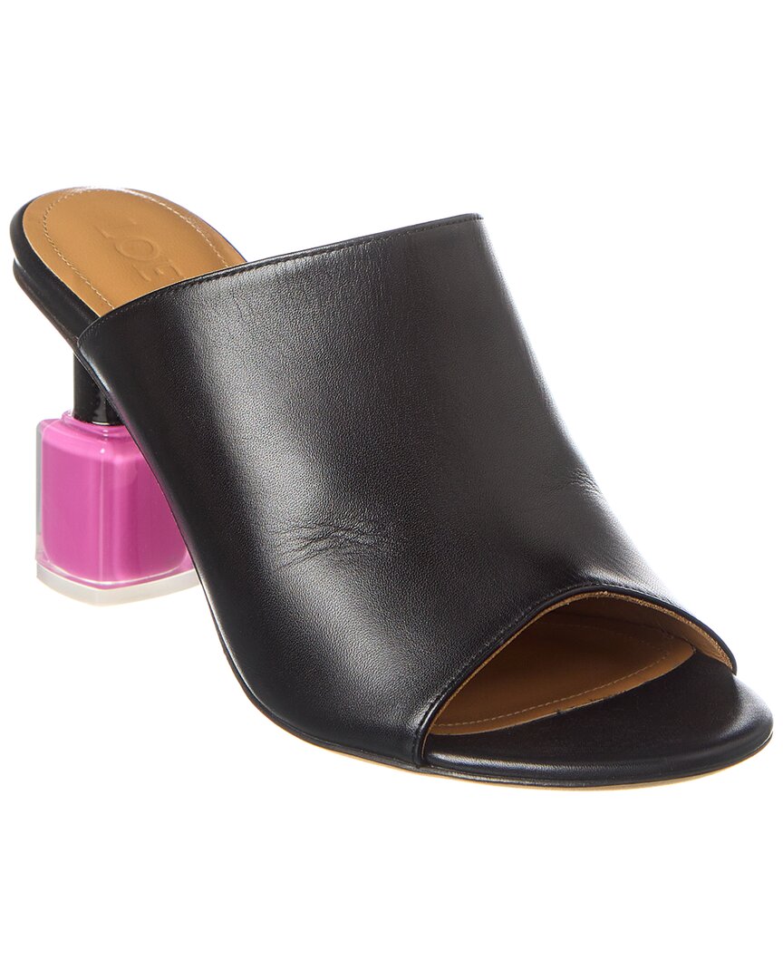 Loewe Nail Polish Leather Sandal Black 35