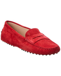 Tod’S Gommino Suede Loafer Red