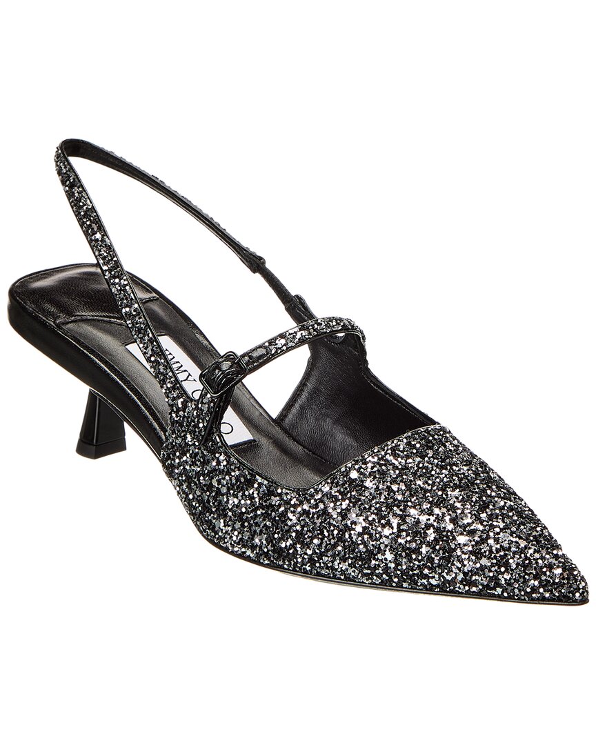 Jimmy Choo Didi 45 Glitter Slingback Pump Silver