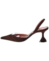 AMINA MUADDI Amina Muaddi Lara Vinyl & Suede Slingback Pump
