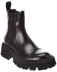 Balenciaga Tractor Leather Bootie 40 Black