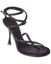 Bottega Veneta Studded Strappy Leather Sandal Brown Multi