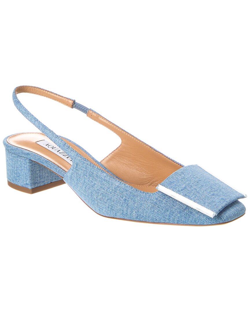 Aquazzura Shibuya 35 Denim Slingback Pump