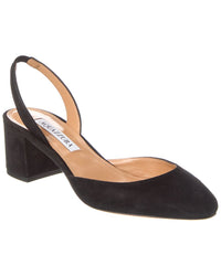 Aquazzura Talita 50 Suede Slingback Pump Black