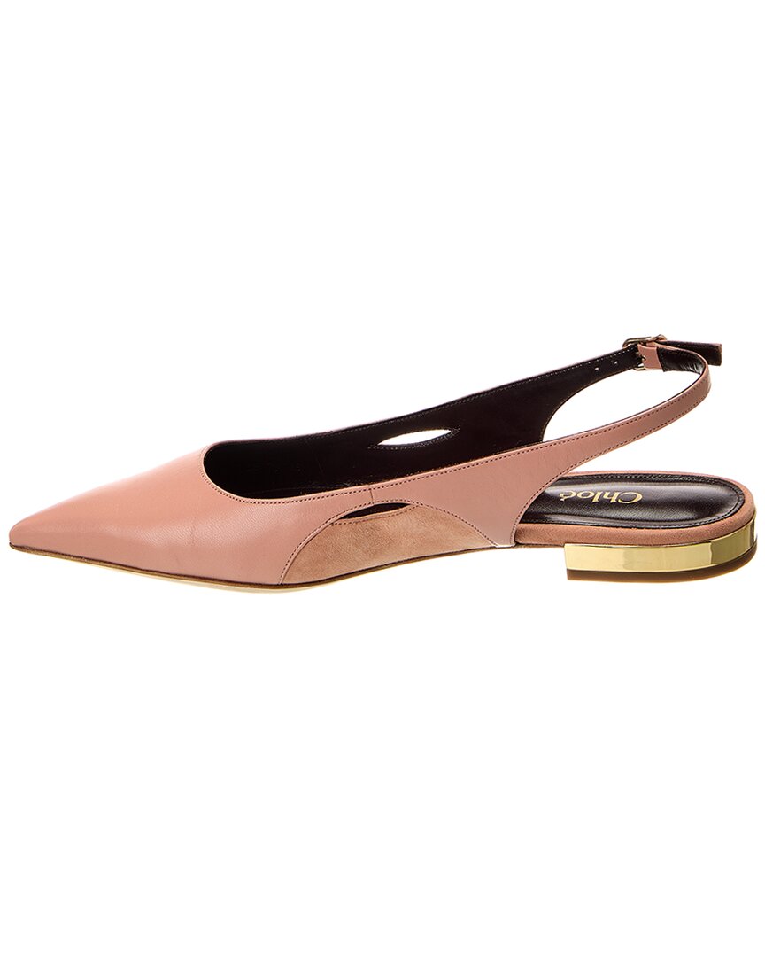 Chloé Saada Leather & Suede Slingback Flat