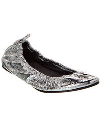 Isabel Marant Belna Leather Ballet Flat Silver