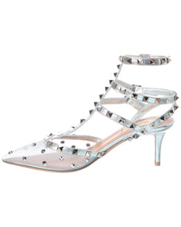 Valentino Rockstud Caged 65 Mesh & Leather Pump