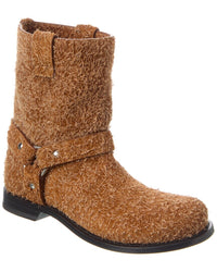 Loewe Campo Suede Biker Boot Brown Multi