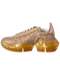 Jimmy Choo Diamond/F Leather & Glitter Sneaker