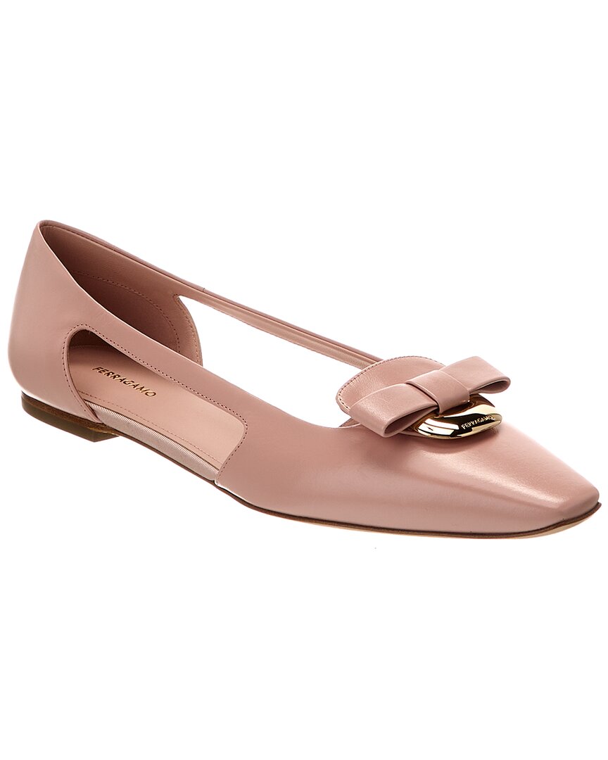 Ferragamo Terea Leather Flat Pink