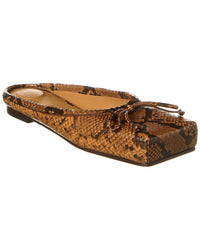 Jacquemus Snake-Embossed Leather Ballet Flat Brown Multi