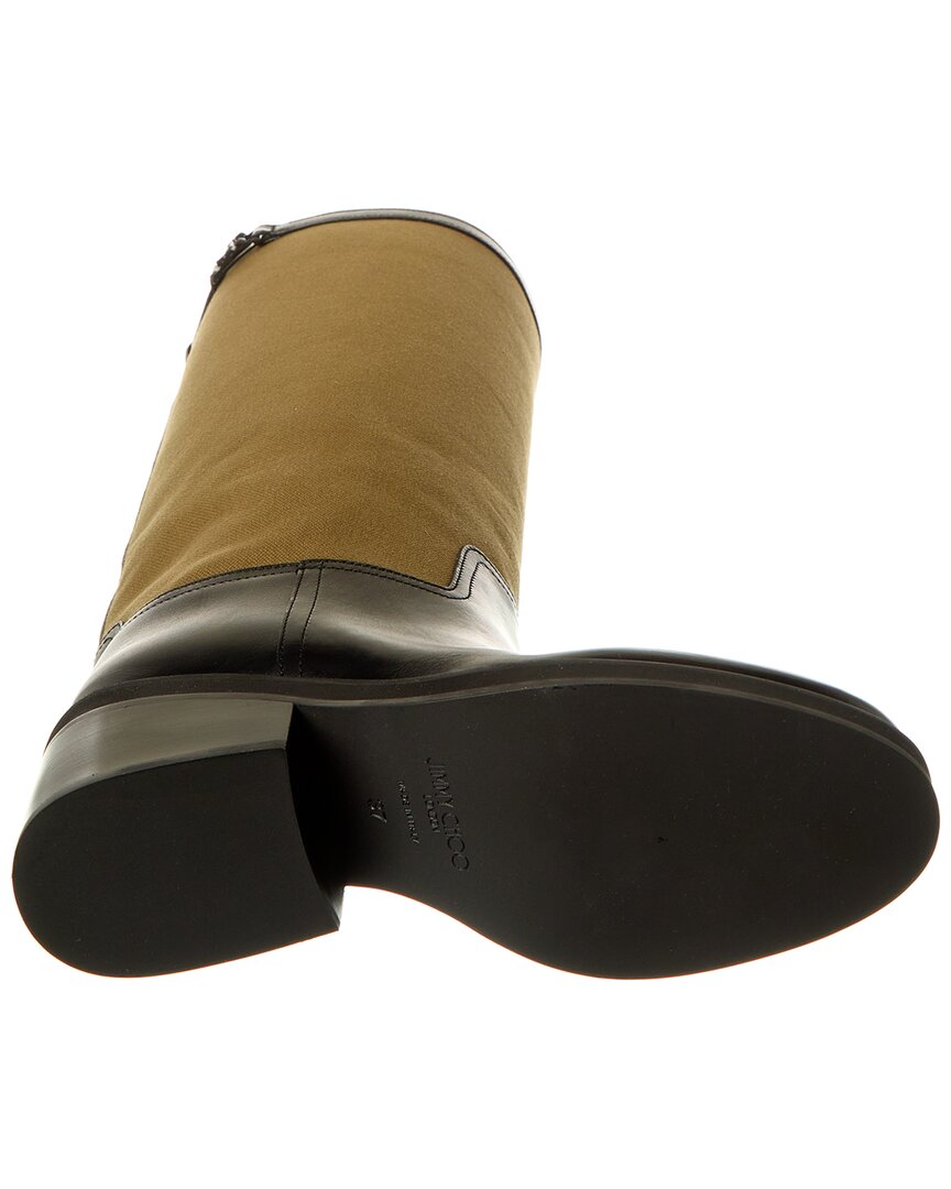 Jimmy Choo Yasmin 70 Canvas & Leather Knee-High Boot – Bluefly