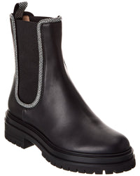 Gianvito Rossi Crystal Chester Leather Boot Black