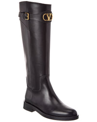Valentino Vlogo 30 Leather Knee-High Boot