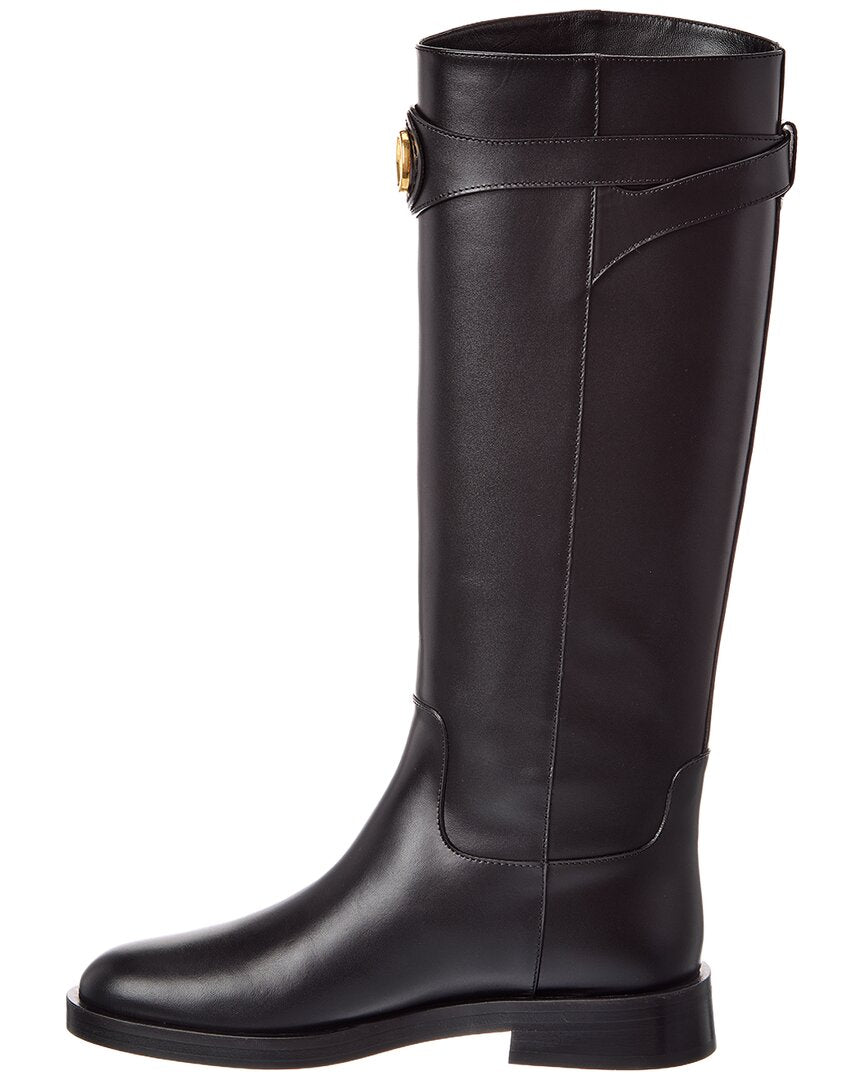Valentino Vlogo 30 Leather Knee-High Boot
