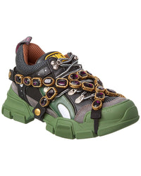 Gucci Flashtrek Leather & Mesh Sneaker Grey Multi