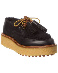 Tod’S Leather & Shearling Platform Loafer