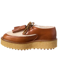 Tod’S Leather & Shearling Platform Loafer