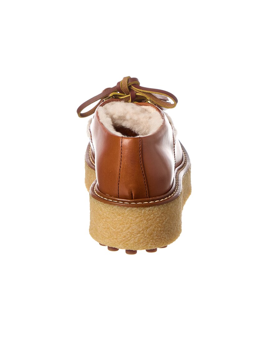 Tod’S Leather & Shearling Platform Loafer