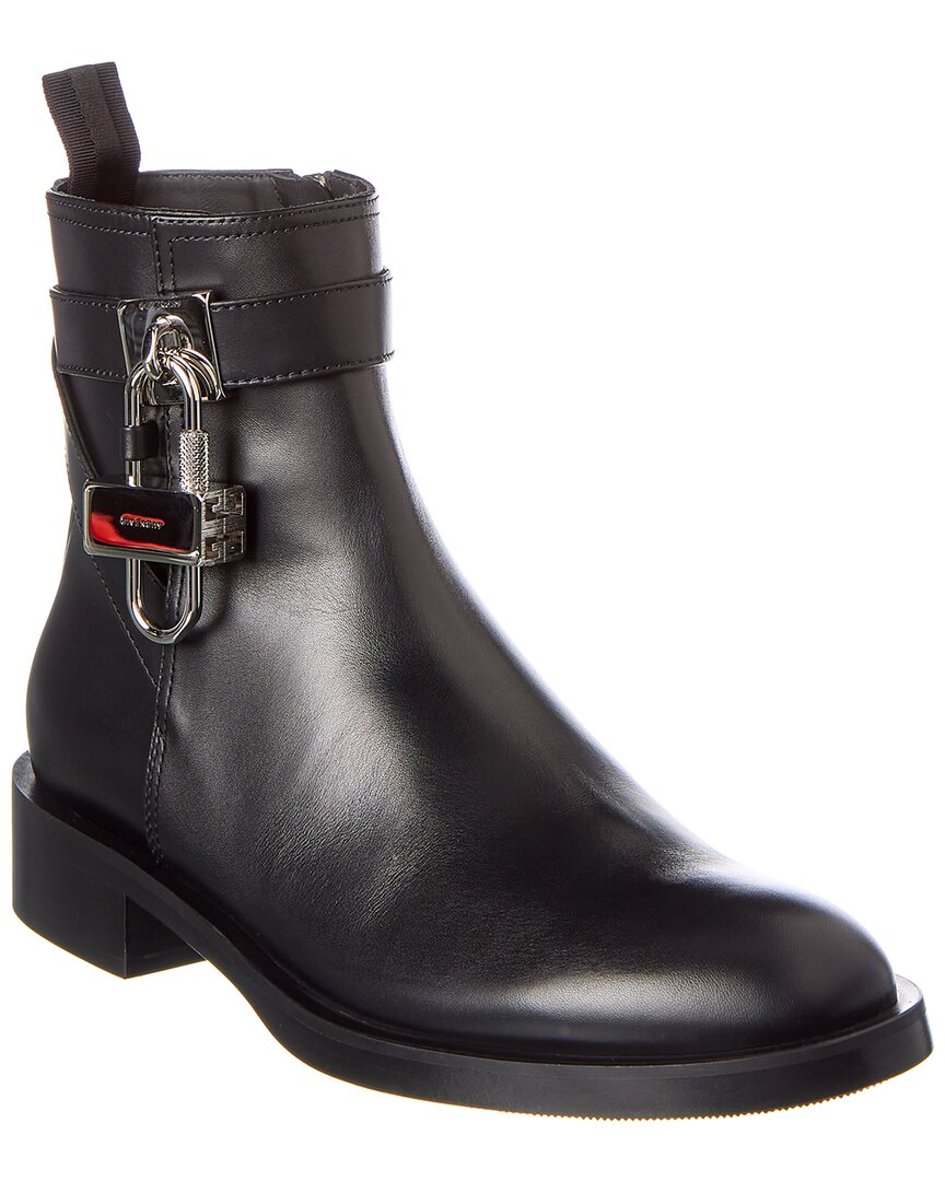 Givenchy Lock Leather Bootie Black 35