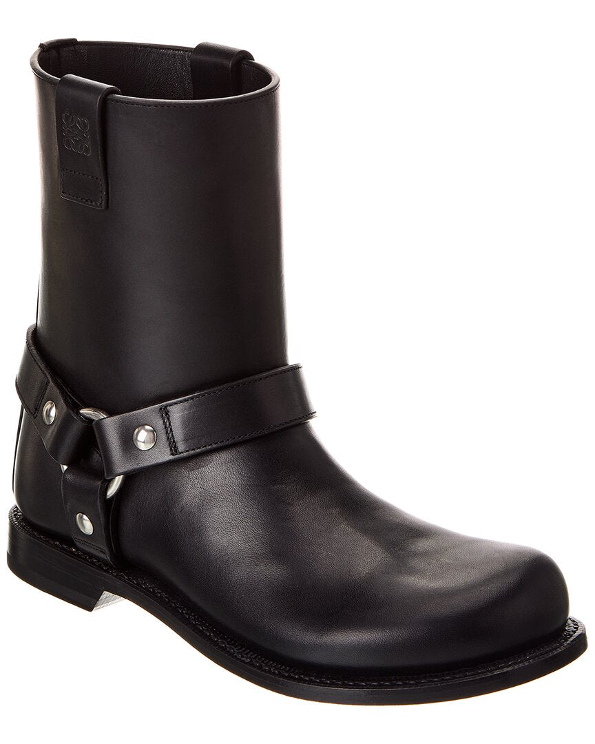 Loewe Campo Leather Biker Boot Black