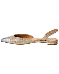 Aquazzura Milanese Leather Slingback Flat