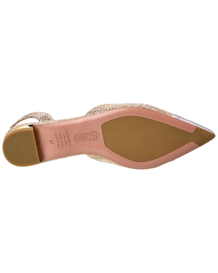 Aquazzura Milanese Leather Slingback Flat