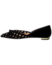 Aquazzura Romance Velvet & Mesh Flat