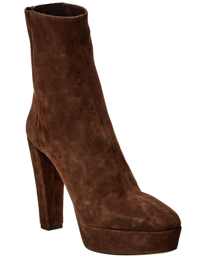Aquazzura Saint Honore 120 Suede Boot Brown Multi