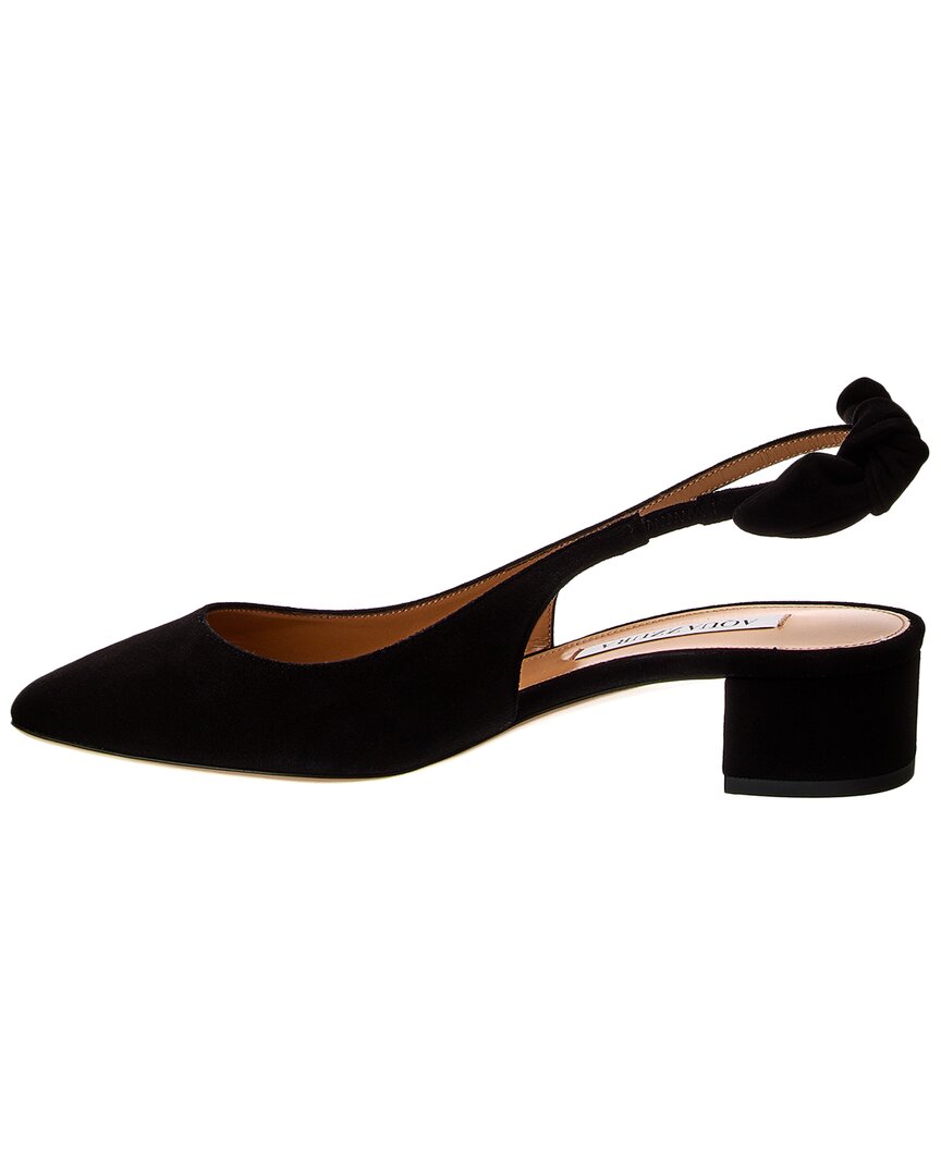 Aquazzura Very Bow Tie 35 Suede Slingback Pump