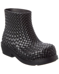 Bottega Veneta Fireman Intreccio Rubber Boot 36 Black