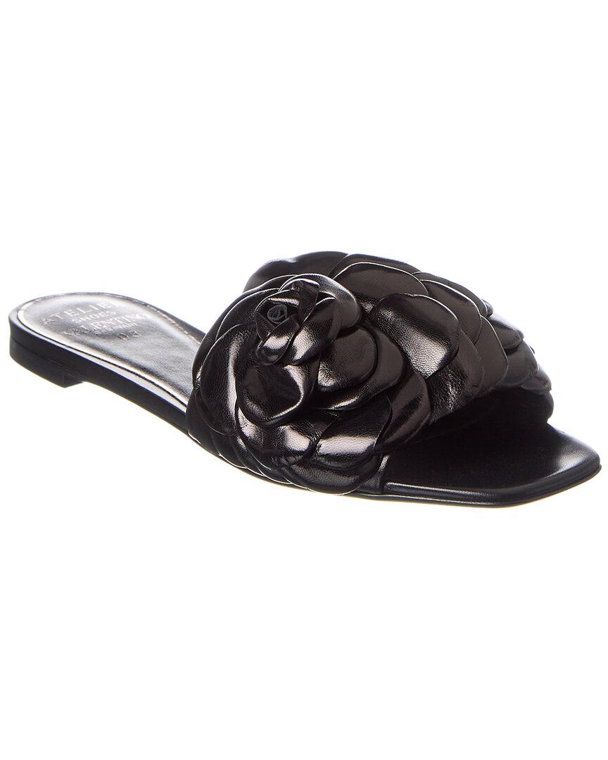 Valentino Atelier 03 Rose Edition Leather Sandal, 36, Black