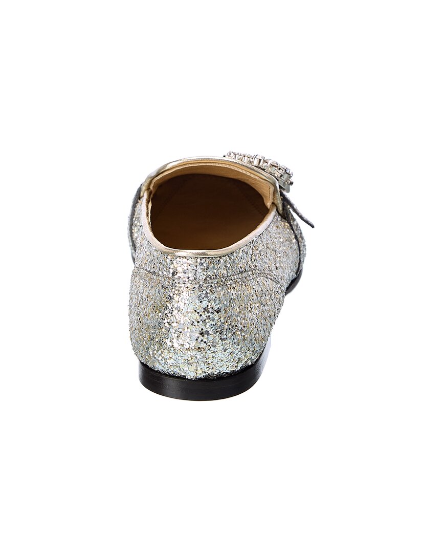 Jimmy Choo Mani Glitter Loafer, 35.5, Silver