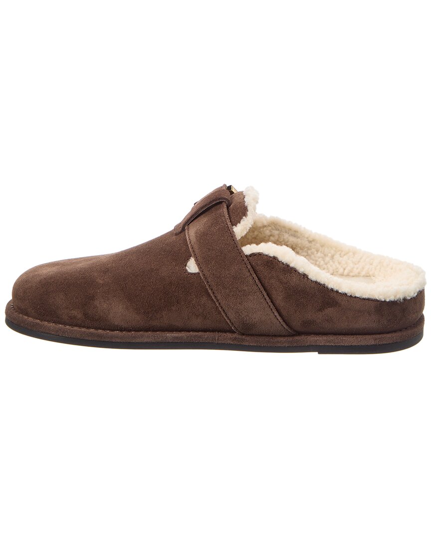 Fendi Feel Suede & Shearling Sabot