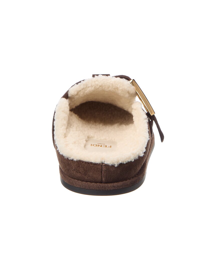 Fendi Feel Suede & Shearling Sabot