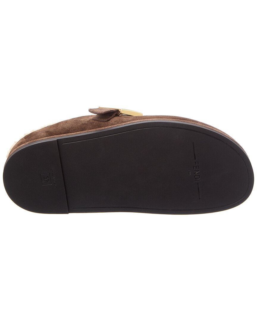 Fendi Feel Suede & Shearling Sabot