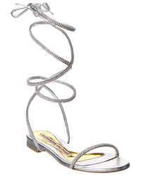 Alexandre Vauthier Amina Leather Sandal Silver 36.5