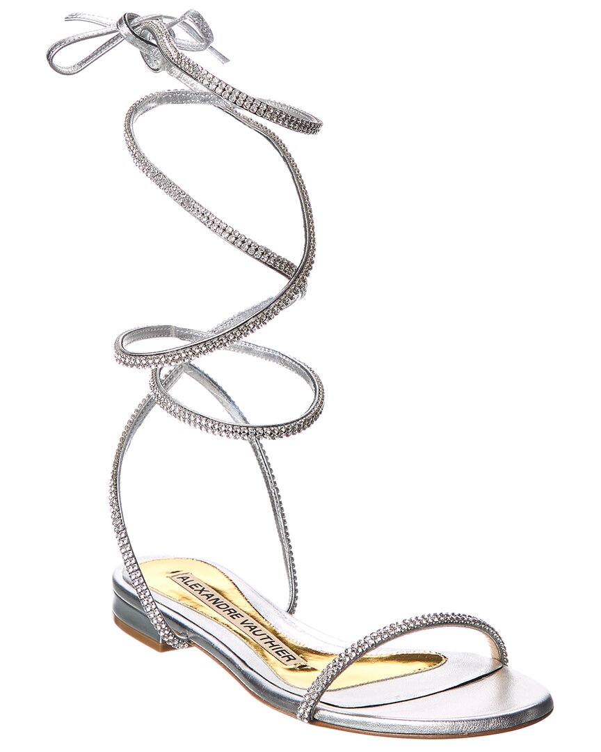 Alexandre Vauthier Amina Leather Sandal Silver 36.5
