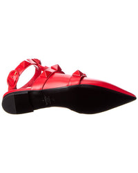 Valentino Roman Stud Leather Ankle Strap Flat