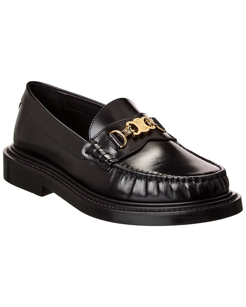 アウトレット CELINE Universite Triomphe Celine Universite Triomphe Chain Leather Loafer – Bluefly