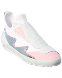 Ferragamo Nile Neoprene & Leather Sock Sneaker 6.5 White